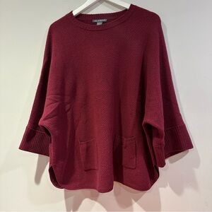 Alashan Women's Burgundy  Knitwear Oversized Sweater
